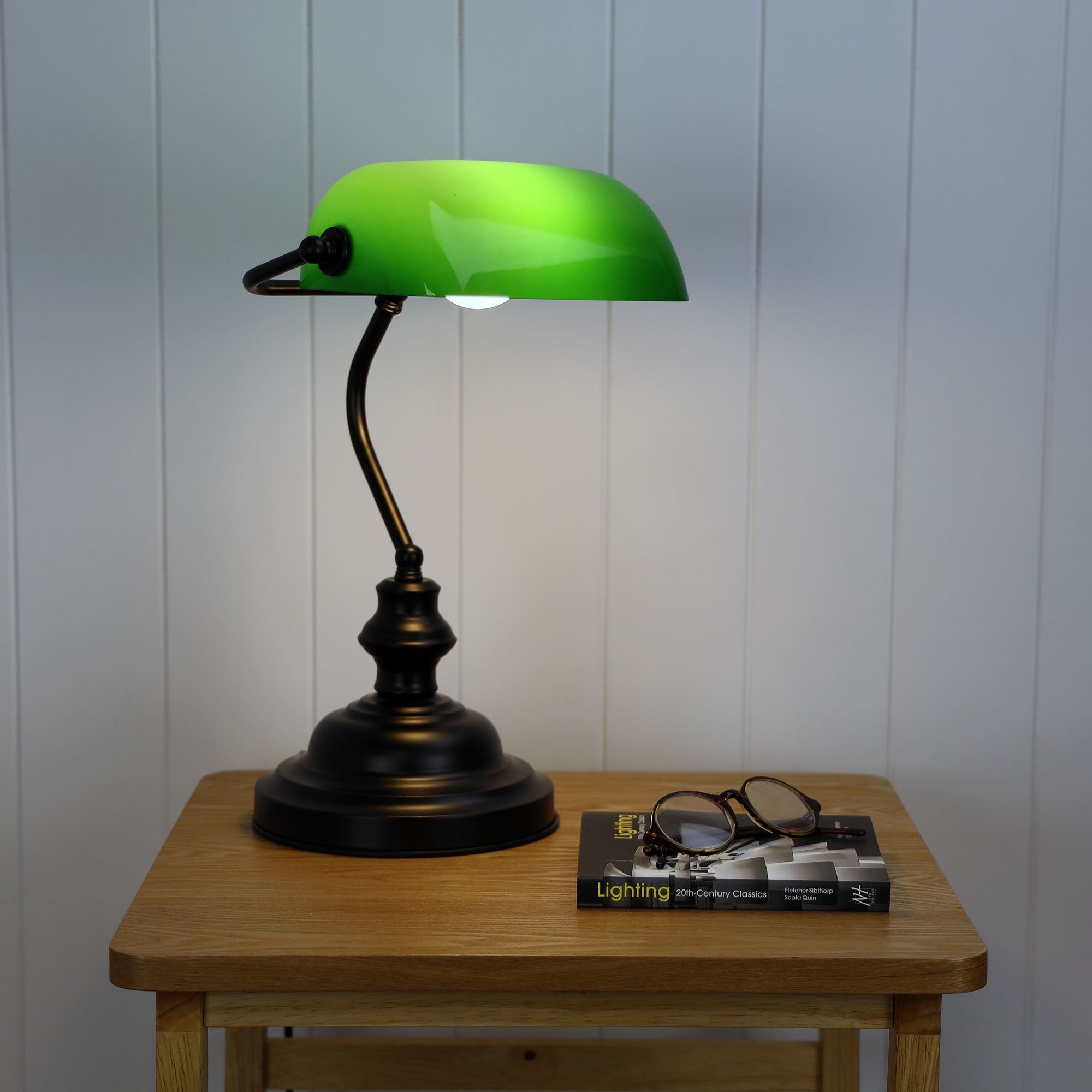 Bankers Lamp Black and Green (Switched)
